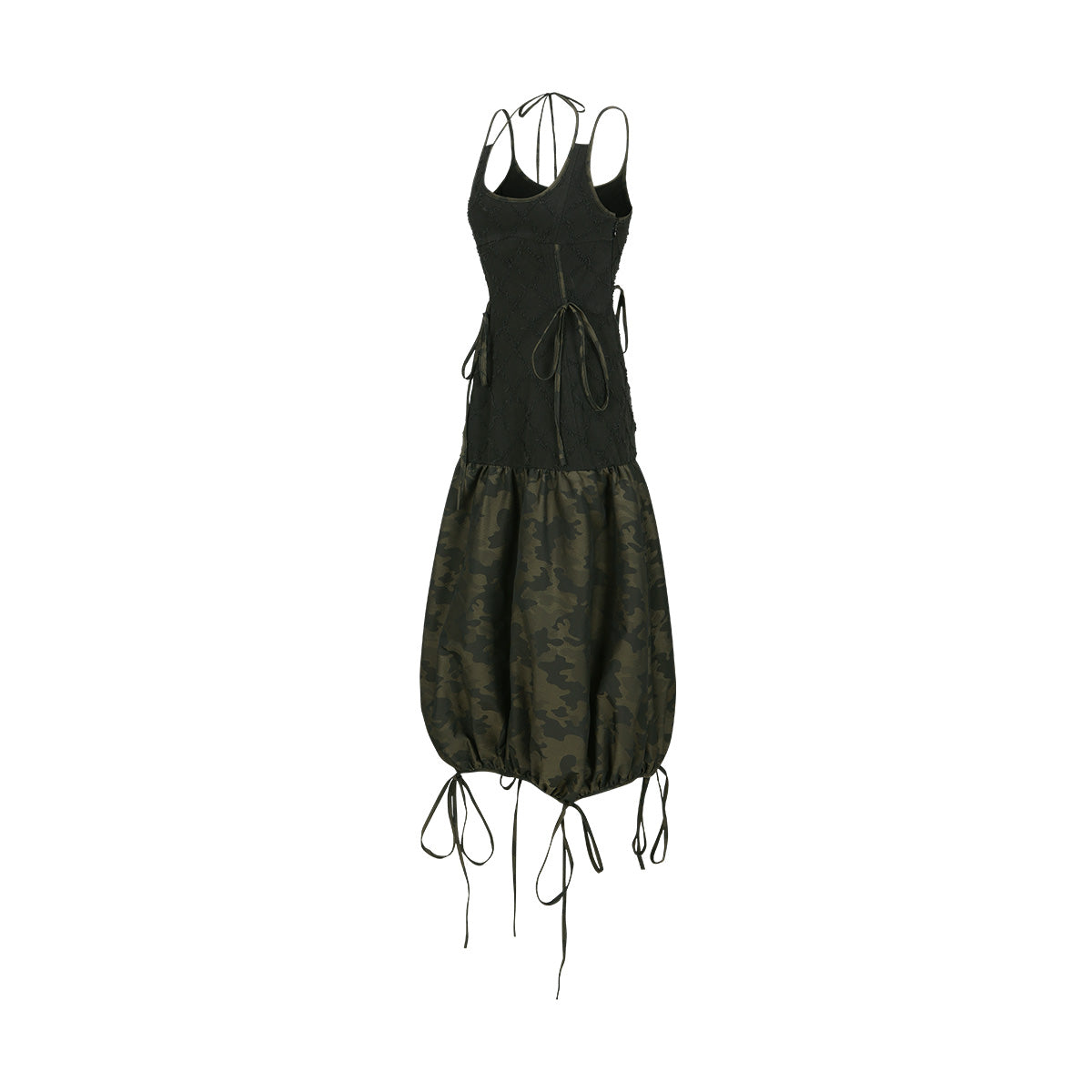 Camouflage Parachute Balloon Dress 'Black'