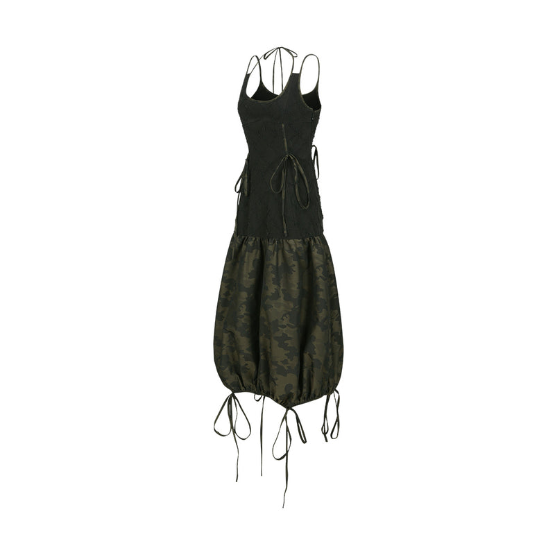 Camouflage Parachute Balloon Dress 'Black'