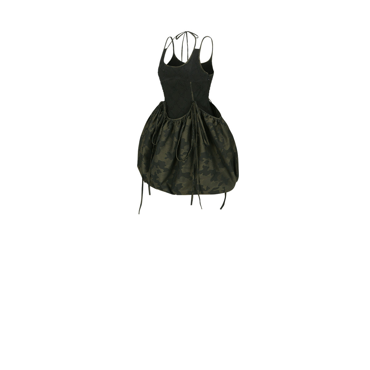 Camouflage Parachute Balloon Dress 'Black'