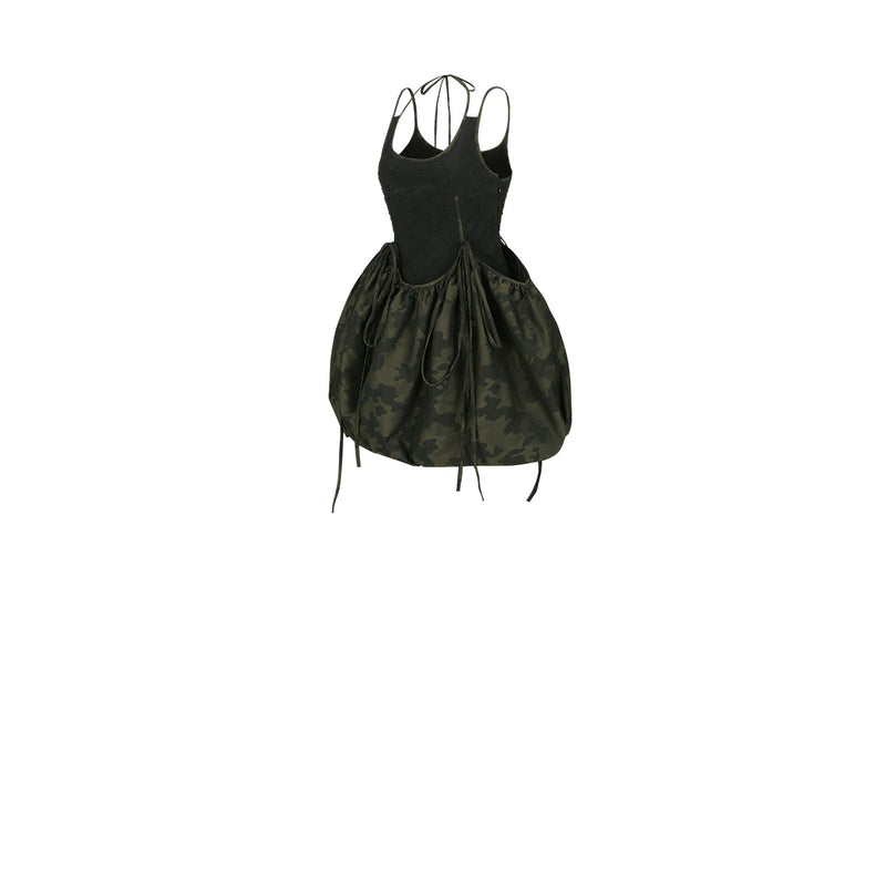 Camouflage Parachute Balloon Dress 'Black'