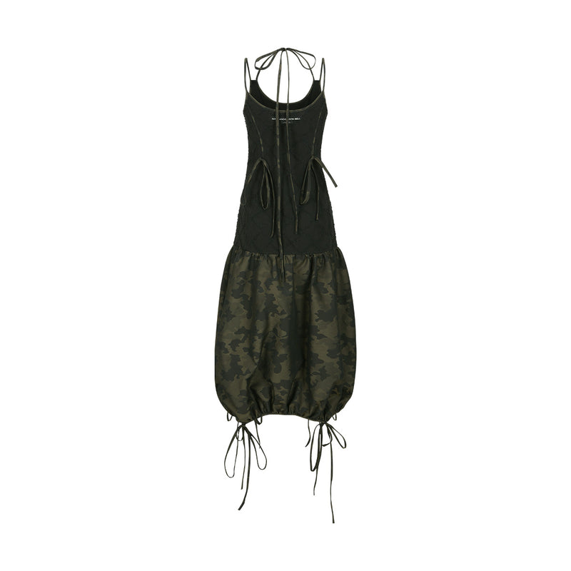 Camouflage Parachute Balloon Dress 'Black'