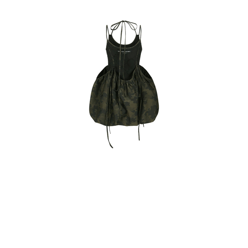 Camouflage Parachute Balloon Dress 'Black'