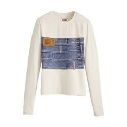 + Levi's Second Skin Trompe L'eoil Denim Top 'Multi'