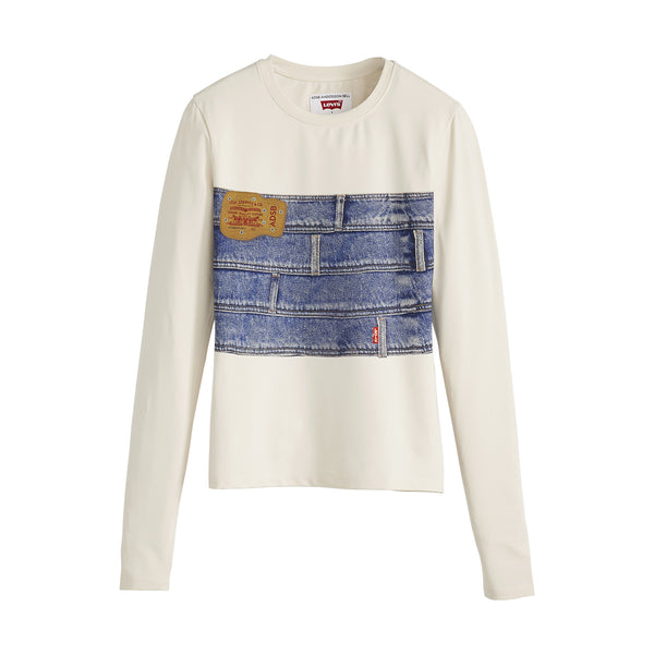 + Levi's Second Skin Trompe L'eoil Denim Top 'Multi'