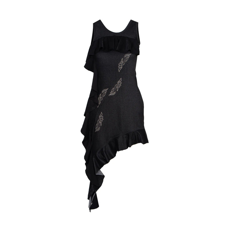 Flow Ruffle Dress 'Washed Black'