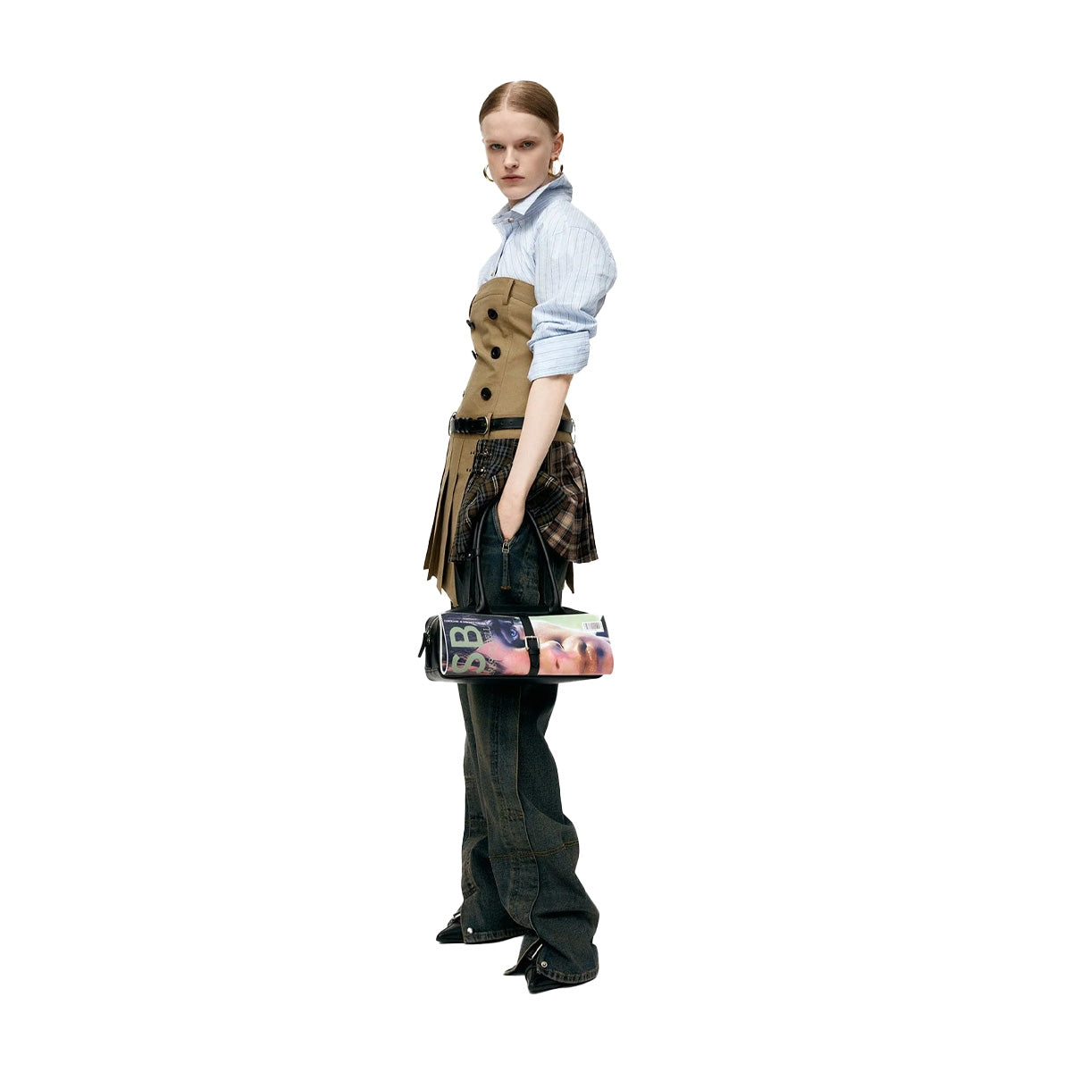Double Pleats Trench Dress 'Khaki'
