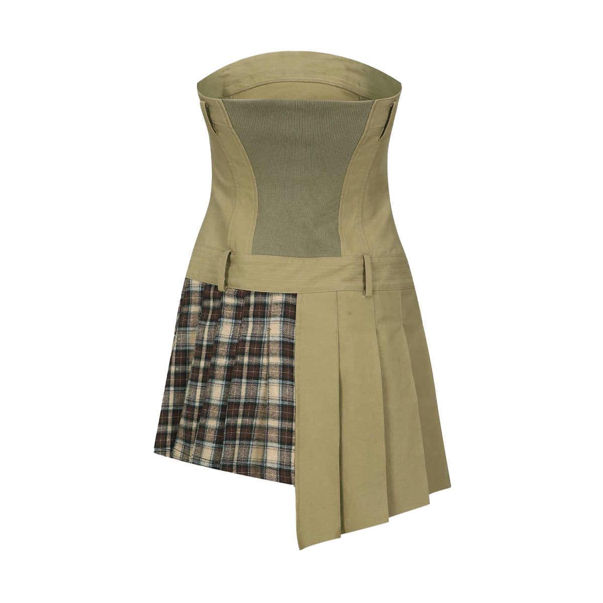 Double Pleats Trench Dress 'Khaki'