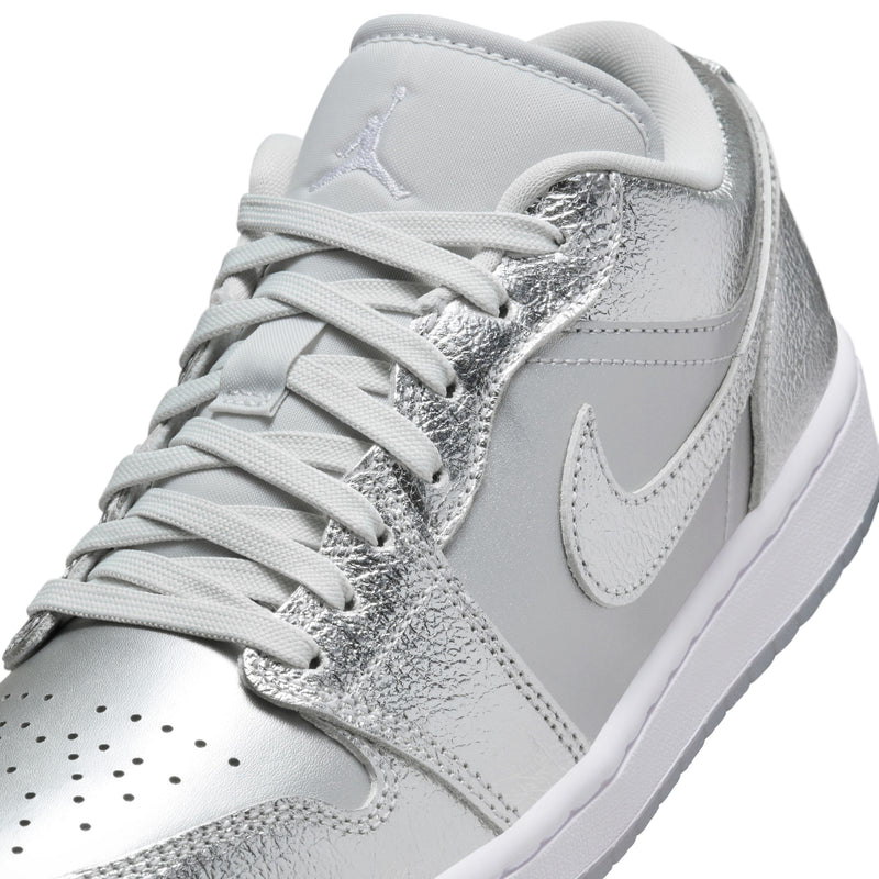 Wmns Air footwear Jordan 1 Low SE 'Metallic Silver'