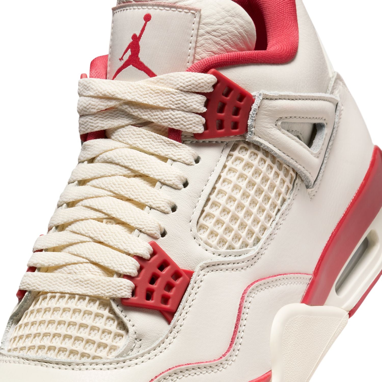 Wmns Air Jordan 4 Retro 'Pale Ivory and Tough Red'