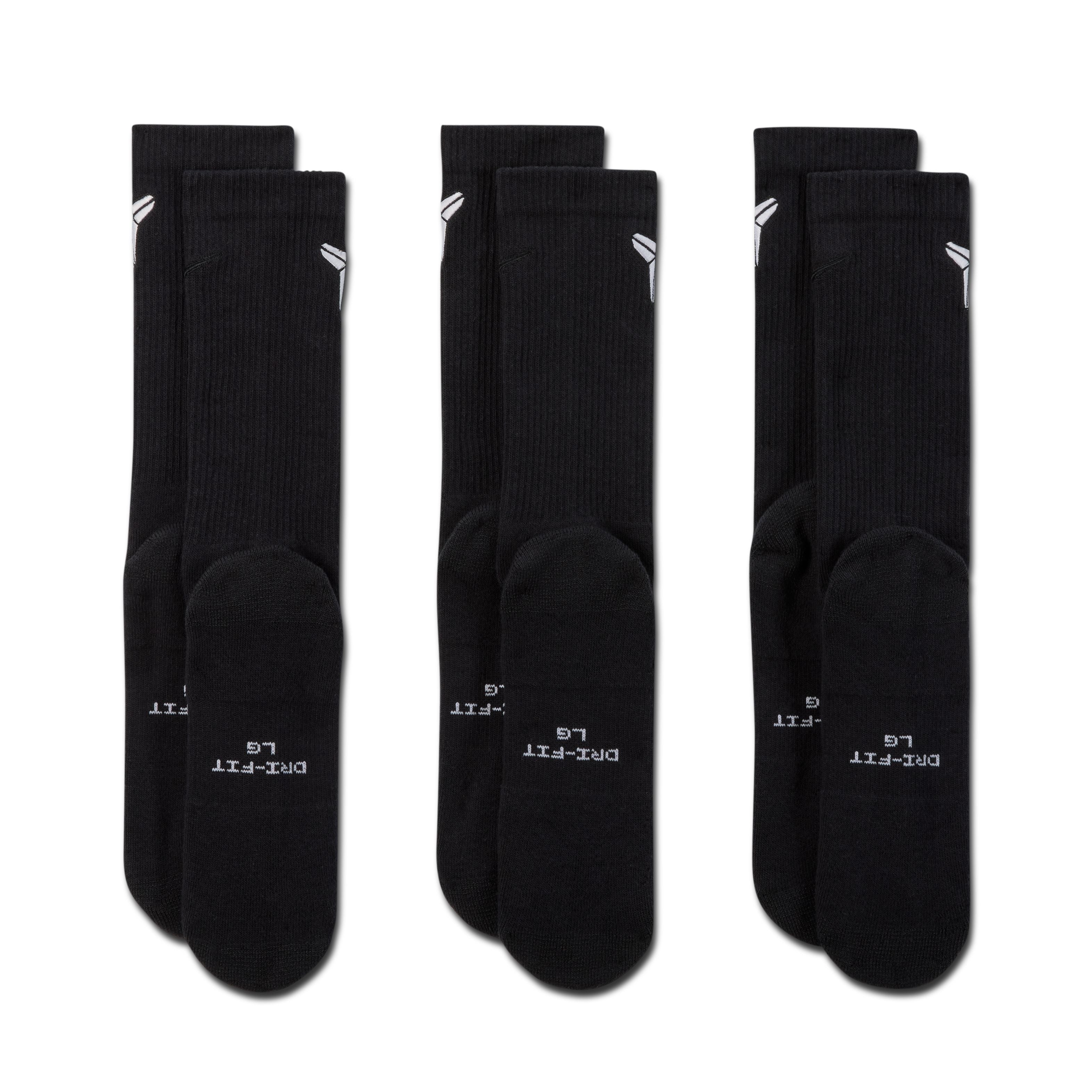 Kobe Everyday Elevated Crew Socks 'Black'