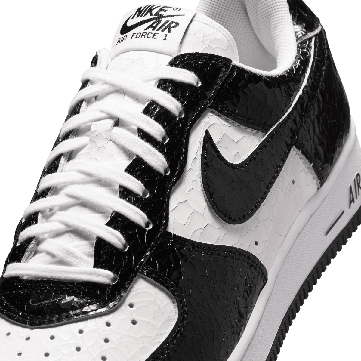 Air Force 1 Cracked Leather 'Black White'