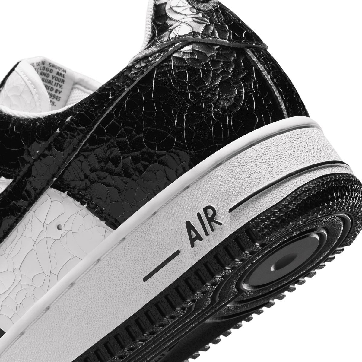 Air Force 1 Cracked Leather 'Black White'