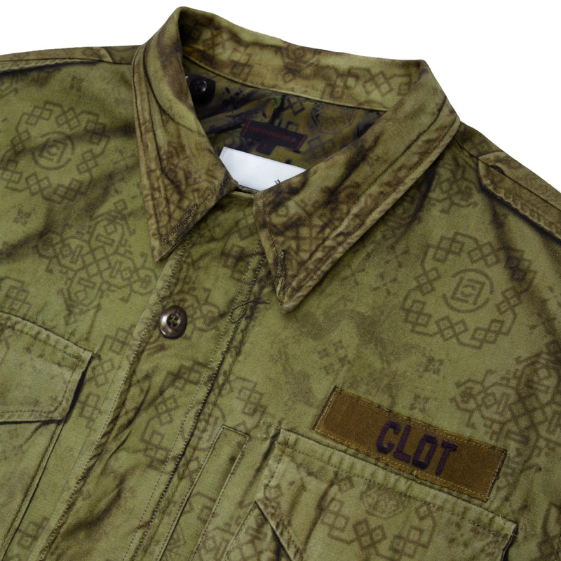 + TOLQ Printed Silk M-65 Jacket 'Olive'