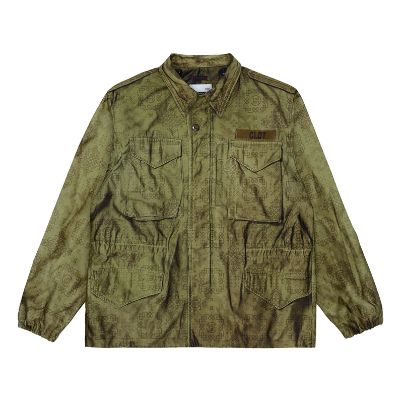 + TOLQ Printed Silk M-65 Jacket 'Olive'