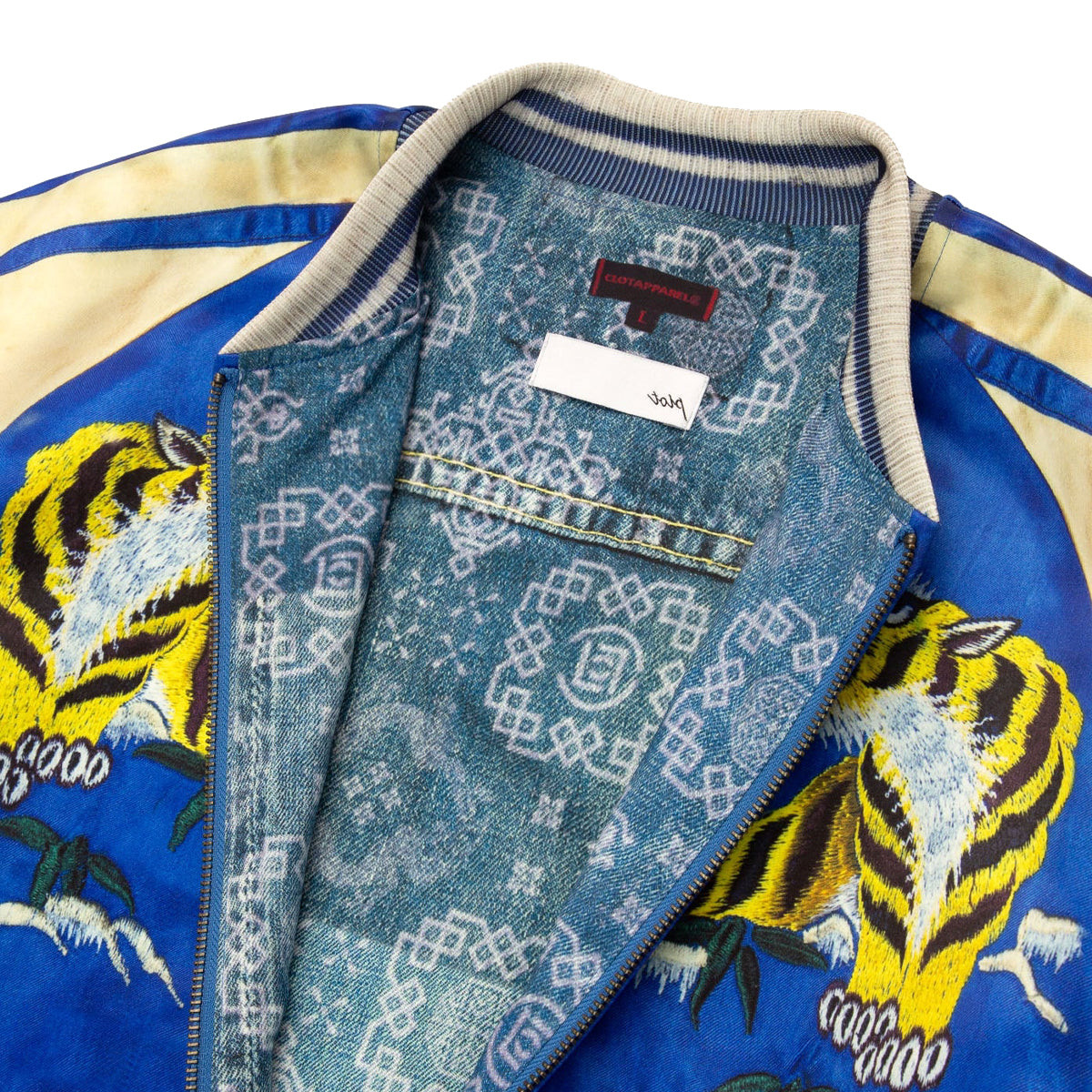 + TOLQ Printed Reversible Souvenir Jacket 'Blue'