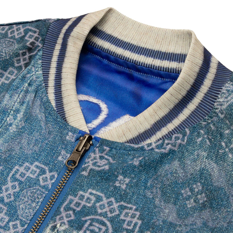 + TOLQ Printed Reversible Souvenir Jacket 'Blue'