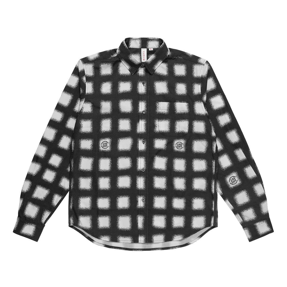Checked All Print Logo Shirt 'White'