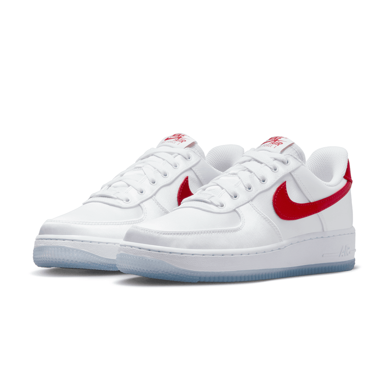 Nike Wmns Air Force 1 07 Satin White Red Limited Edt
