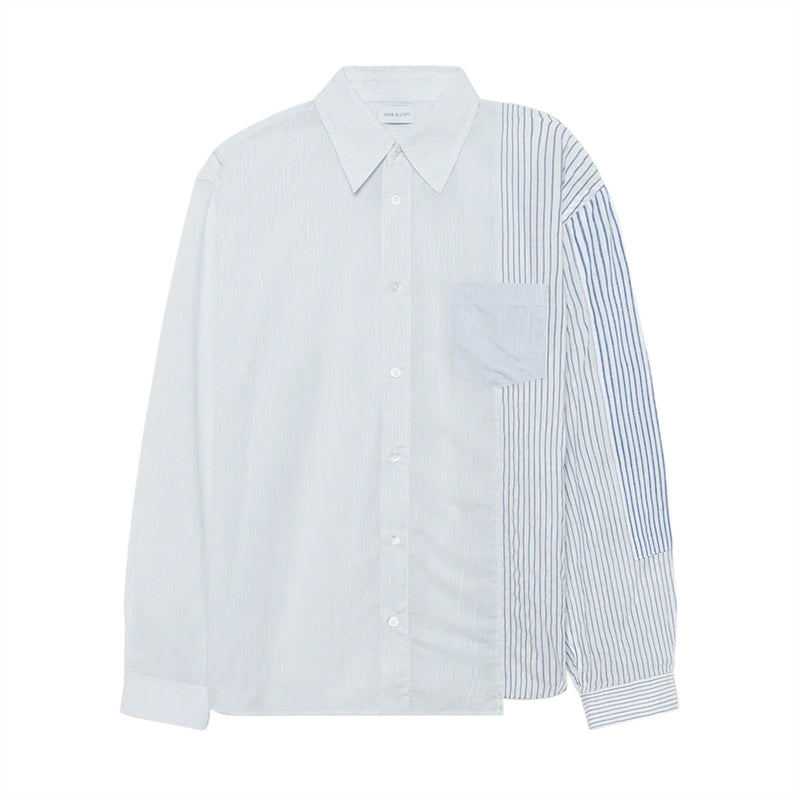 Paneled Cloak Button Up Shirt 'Blue White'