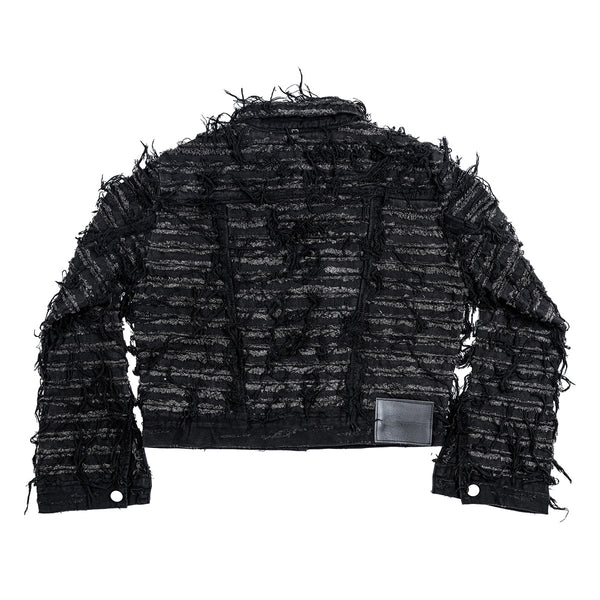 Destroyed Washed Denim Jacket 'Black'