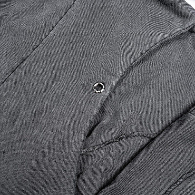 Wavy Washed Oversized Zip-Up Hoodie 'Grey'