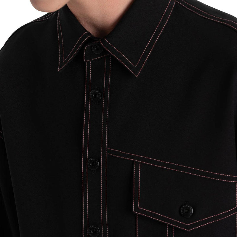 Contrast Stitching Shirt 'Black'