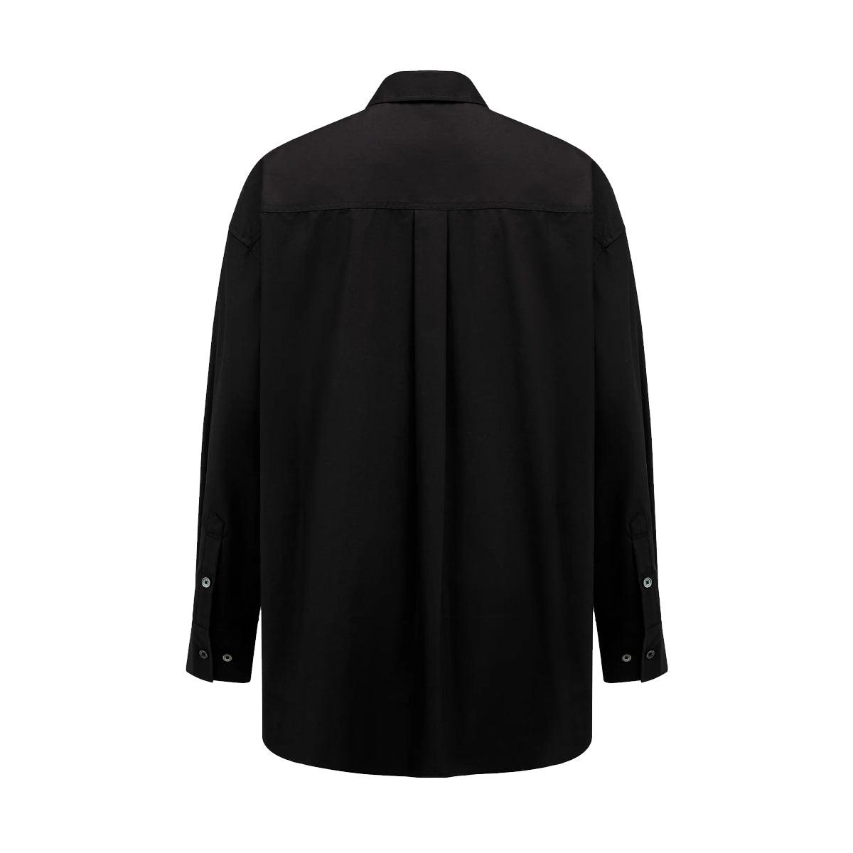 Contrast Patched Pocket Shirt 'Black'