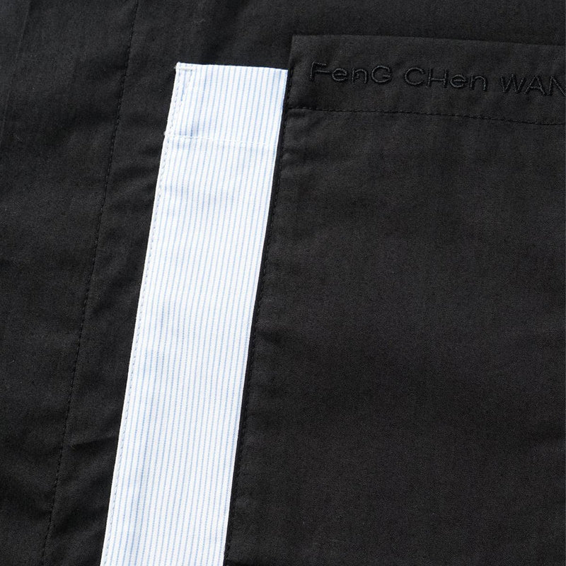 Contrast Patched Pocket Shirt 'Black'