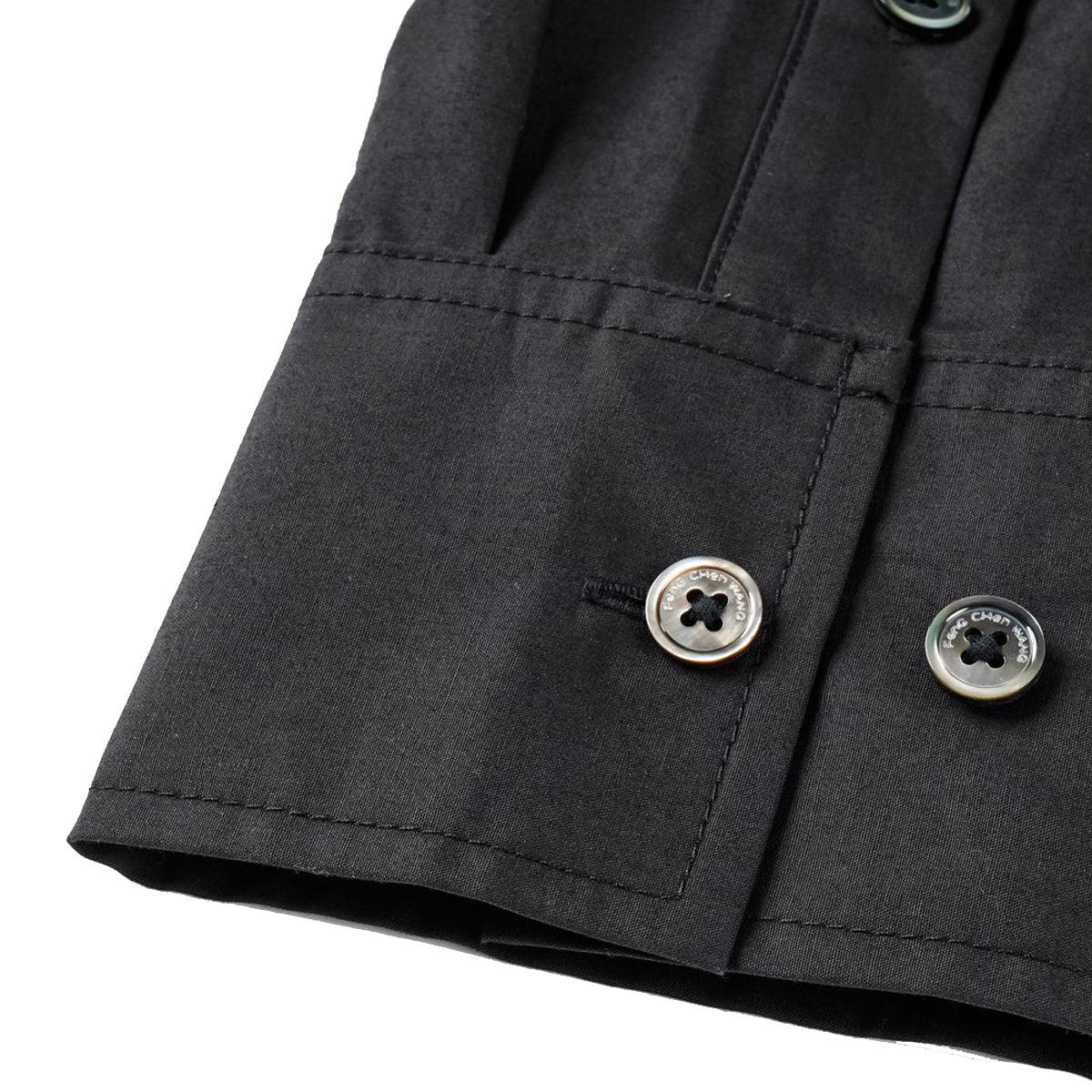 Contrast Patched Pocket Shirt 'Black'