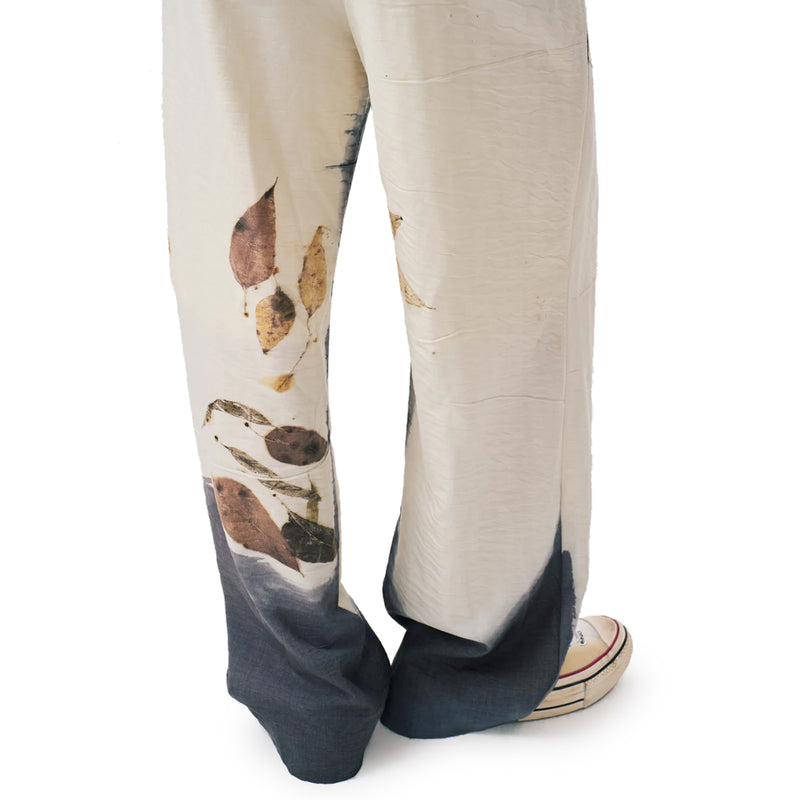 Natural Plant Dye Pants 'White Blue'