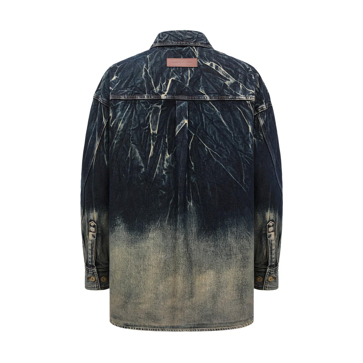 Washed Deconstruction Denim Shirt Jacket 'Blue Grey'