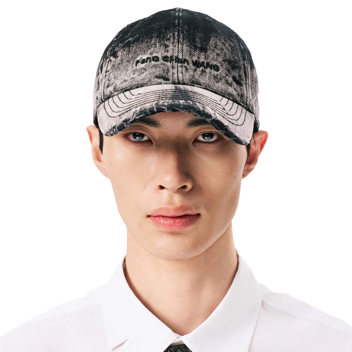 Gradient Aged Baseball Cap 'Black White'