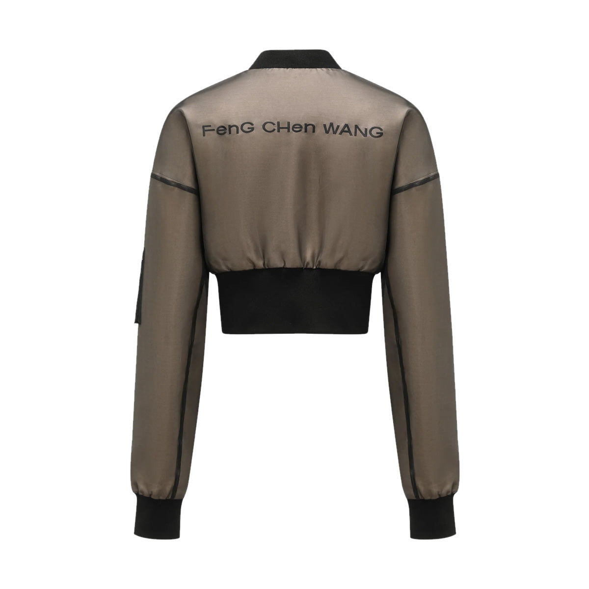 Wmns Patched Cropped Jacket 'Black Khaki'
