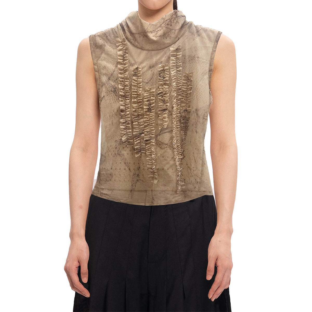 Printed Plant Dye Top 'Beige'