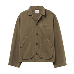 Cotton Chore Jacket embellished-logo 'Brown'