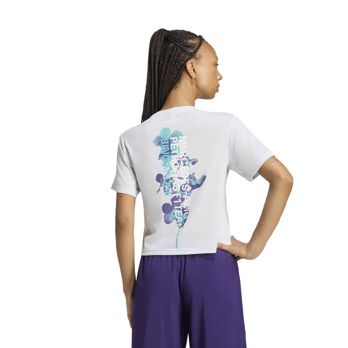 + Mercedes-AMG Petronas F1 Team Vanda Bloom Crop Tee 'Blue Tint'