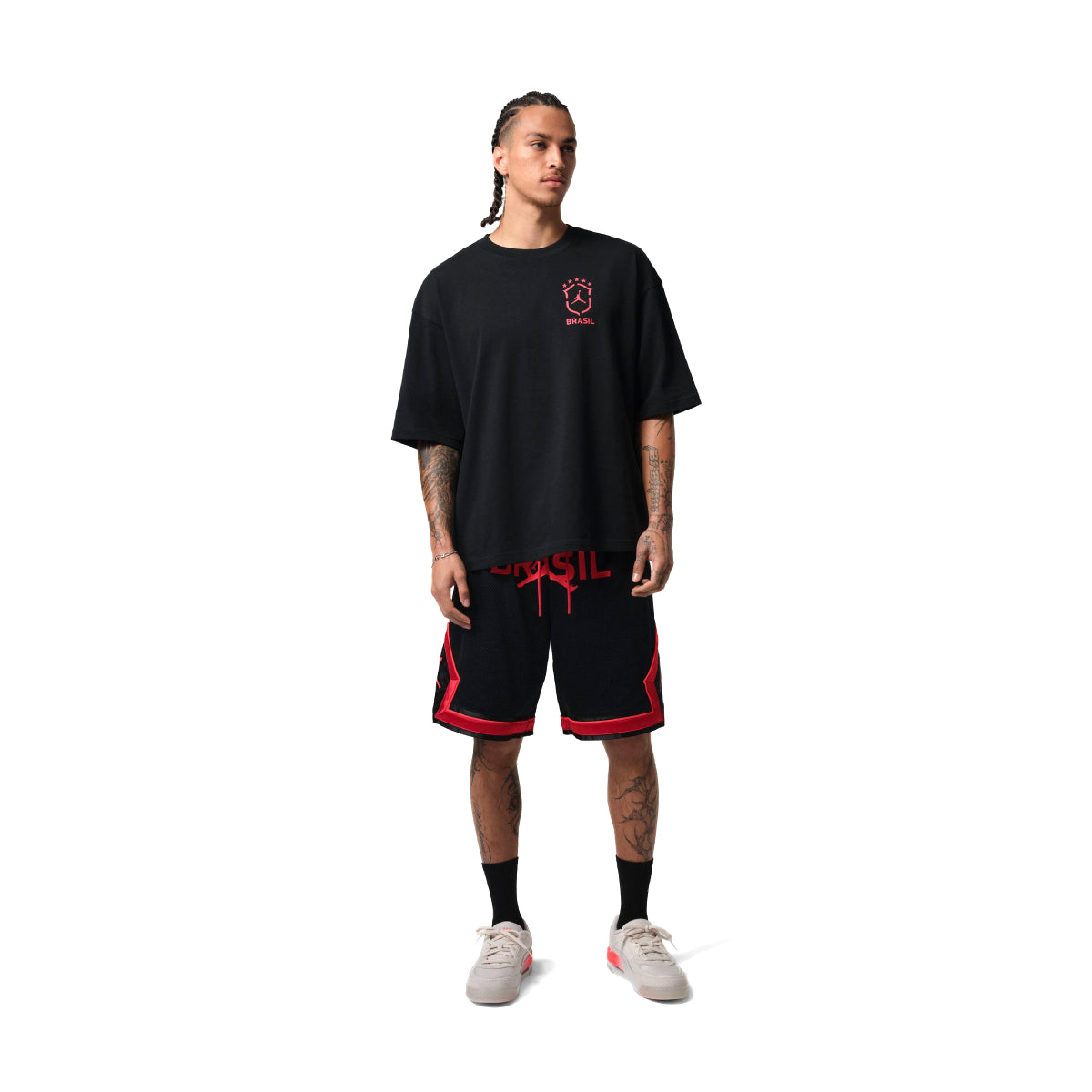 + Brasil Futebol Mesh Diamond Shorts 'Black University Red'