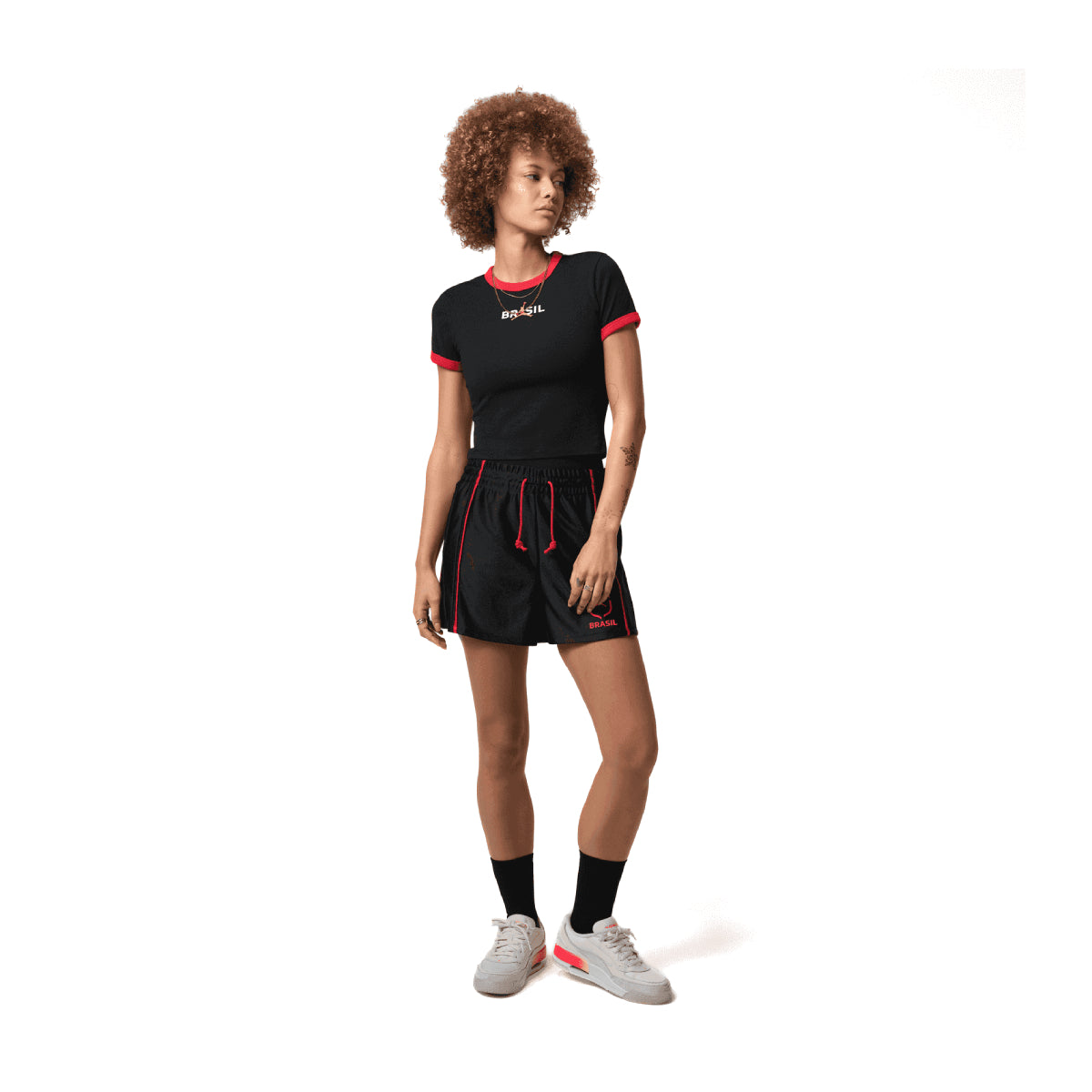 + Brasil Futebol Wmns Retro Graphic Crew 'University Red'