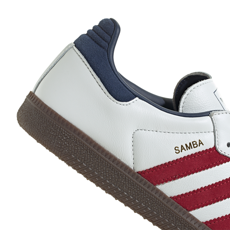 Adidas samba blue red stripes sales