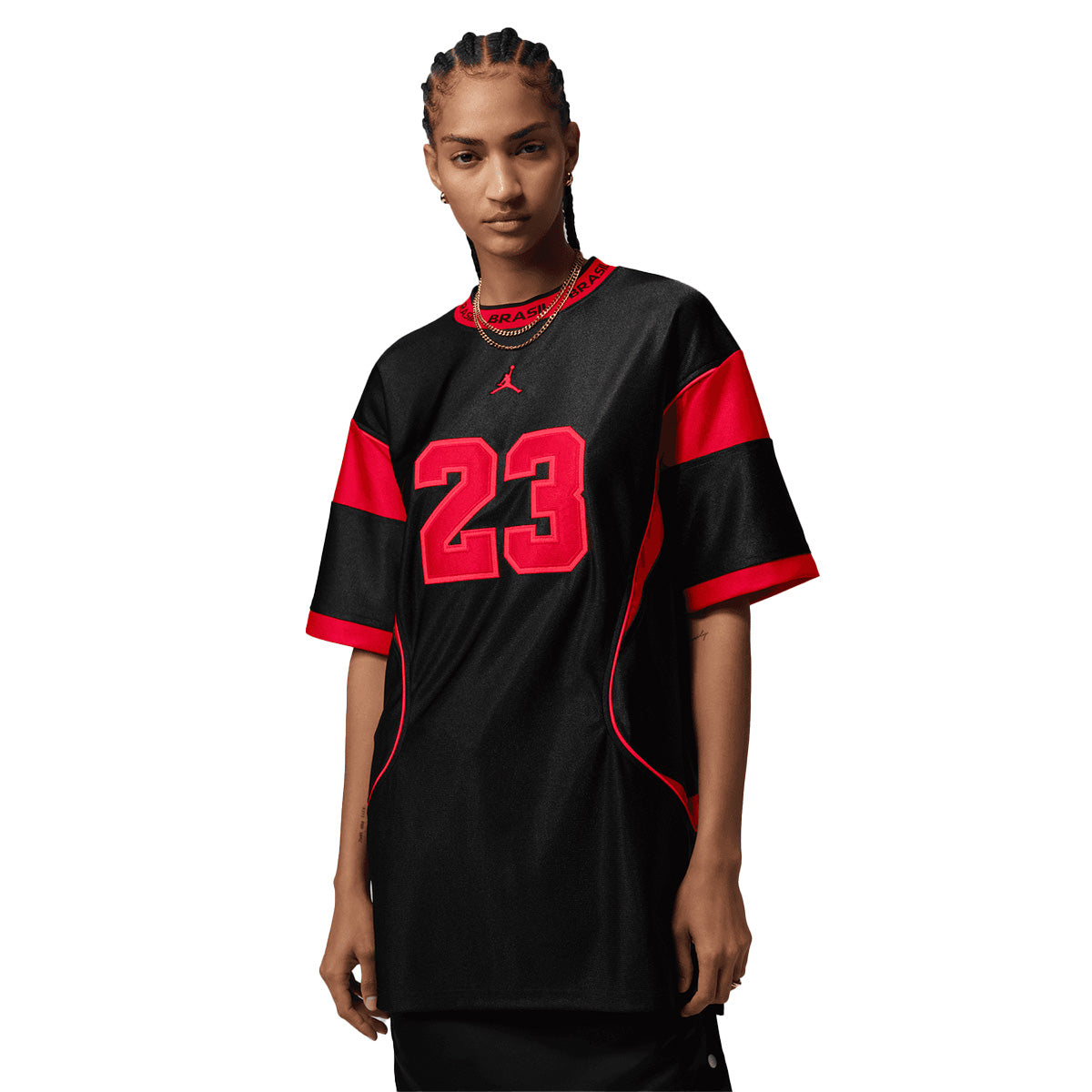 + Brasil Futebol Wmns Brooklyn Jersey Dress 'Black University Red'
