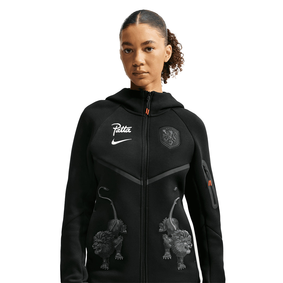 + Patta + Netherlands Tech Fleece Full-Zip Windrunner Hoodie 'Black'