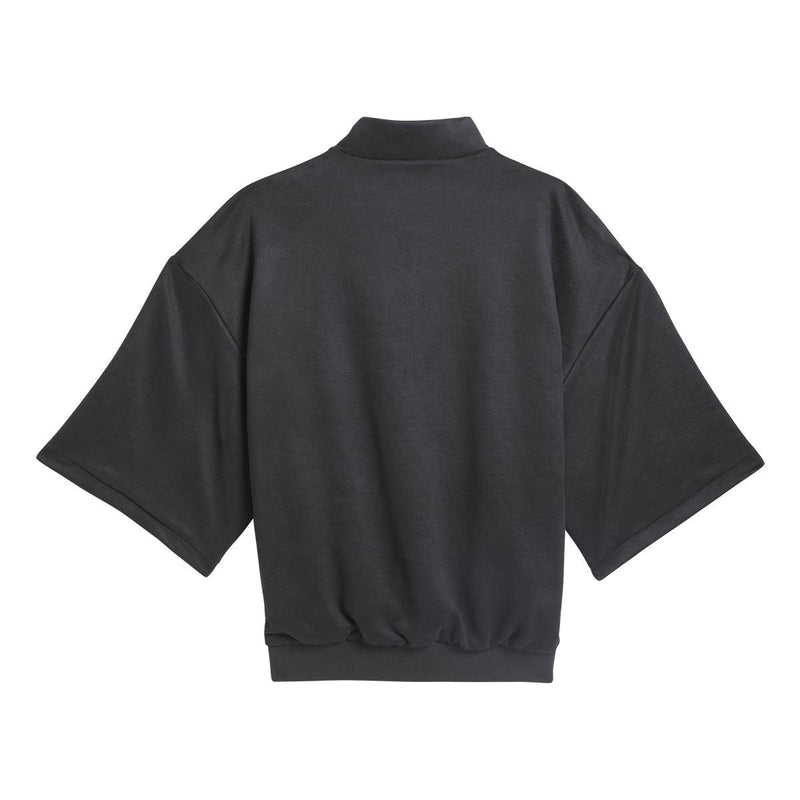 Sueded 3/4 Half Zip Sweatshirt 'Carbon'