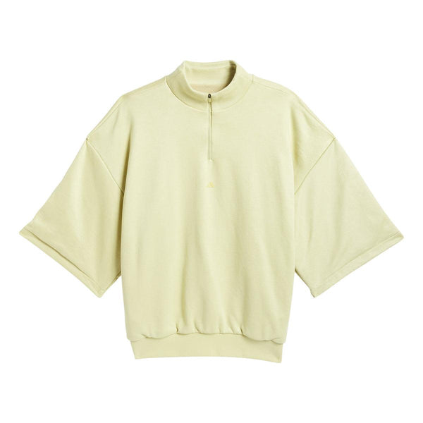 Sueded 3/4 Half Zip Sweatshirt 'Halo Gold'