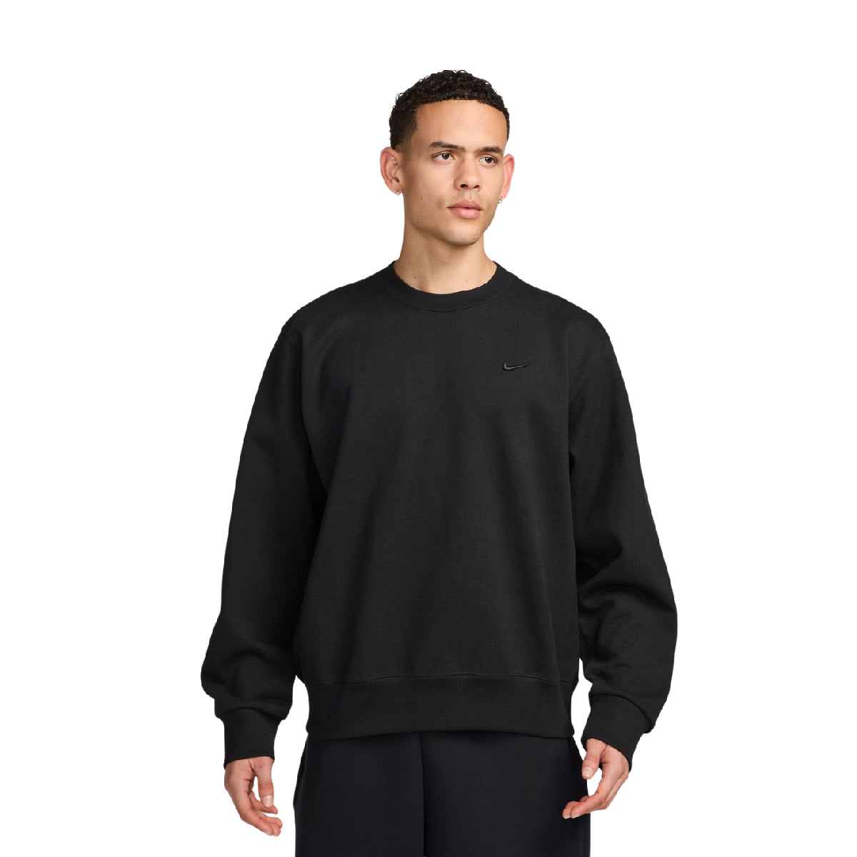 Fleece Crew-Neck Sweatshirt 'Black'
