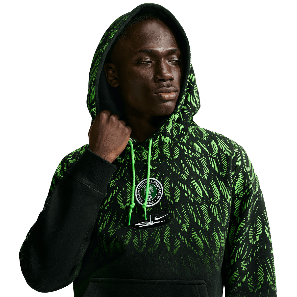 + Slawn + Nigeria Fleece Pullover Hoodie 'Poison Green'