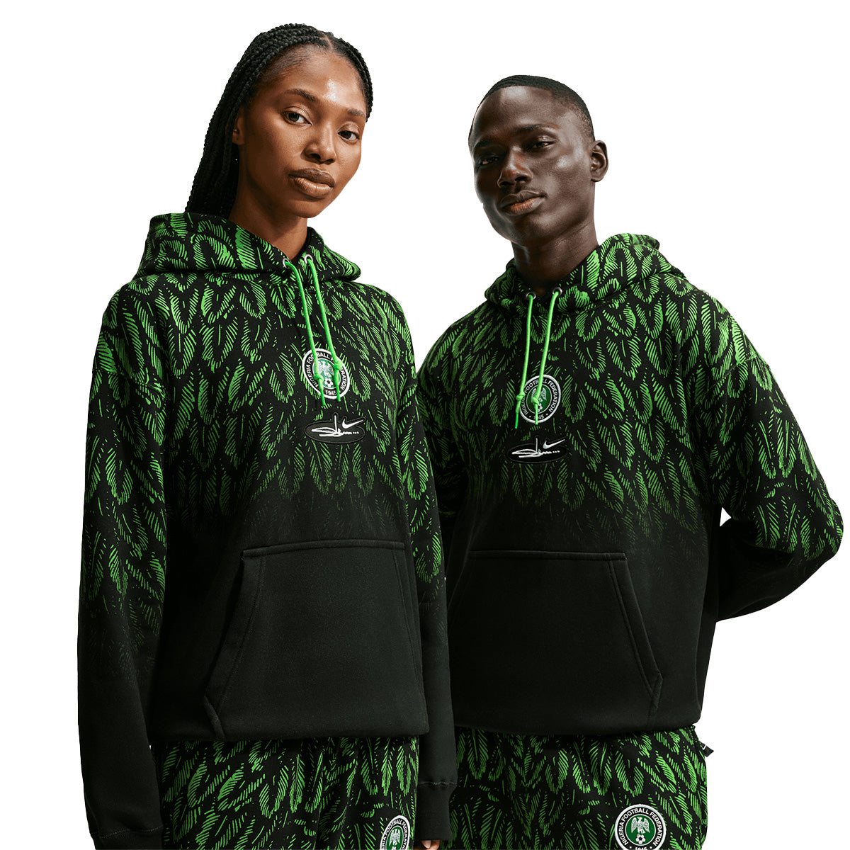 + Slawn + Nigeria Fleece Pullover Hoodie 'Poison Green'