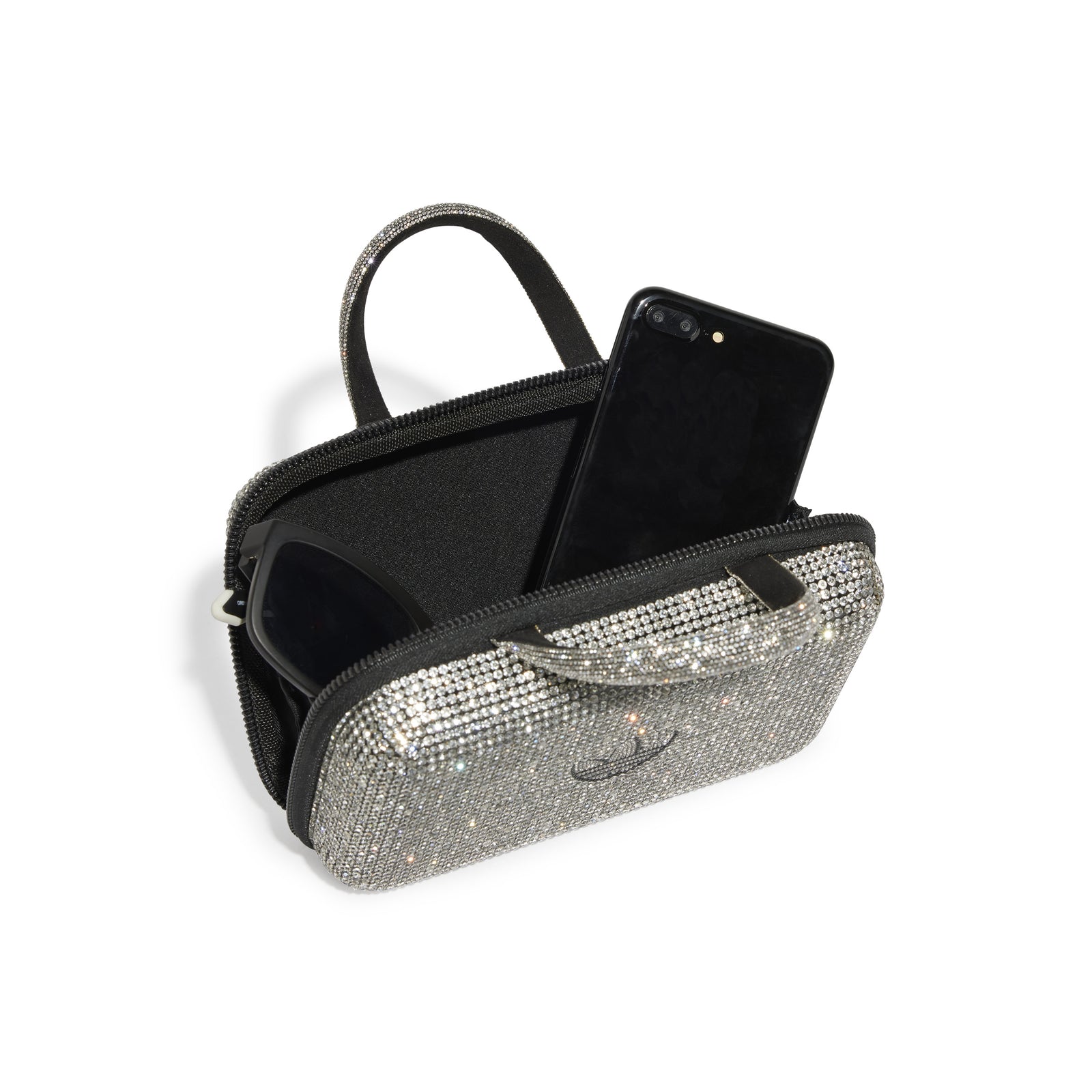 ★NlCK&NLCOLE★ CRYSTAL LEATHER BOSTON BAG_SILVER adidas Originals Rhinestone Bag 'Silver Metallic' – Unit-le