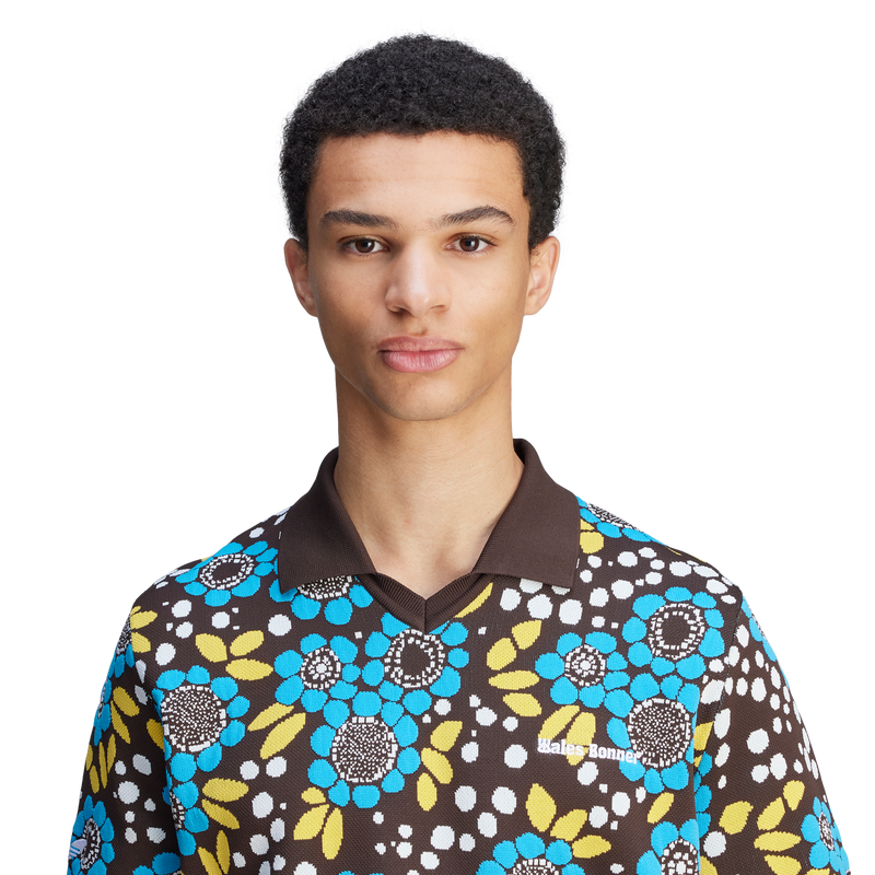 + Wales Bonner Knit Floral Polo Tee 'Multi'