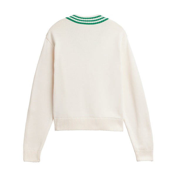 + Sporty & Rich V-Neck Sweater 'Off White Green'