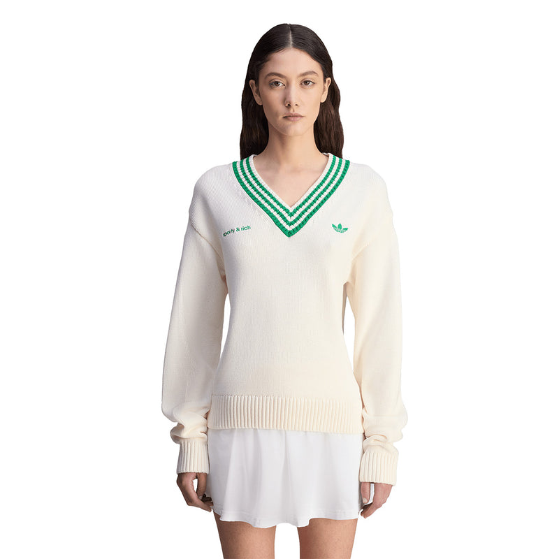 + Sporty & Rich V-Neck Sweater 'Off White Green'